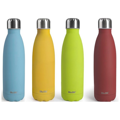 Botella termo 0,5 litros de acero con doble pared, varios colores, IBILI.
