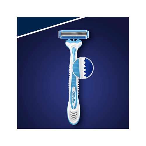 GILLETTE Maquinilla de afeitar desechable con cabezal pivotante de 3 hojas GILLETTE Sensor 3 cool 8 uds.