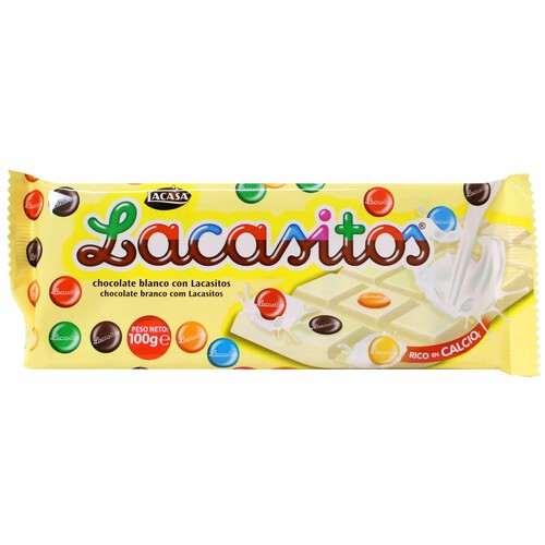 Alcampo LACASITOS Chocolate blanco con Lacasitos rico en calcio 100 g