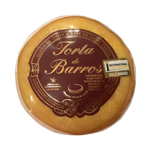TORTA DE BARROS Queso de oveja graso a base de leche cruda TORTA DE BARROS 390 .
