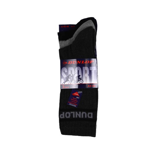 Lote de 3 pares de calcetines deportivos para hombre DUNLOP, talla 43/46.