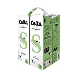 CELTA Leche semidesnatada de vaca con bienestar animal garantizado 4 x 1.5 l.