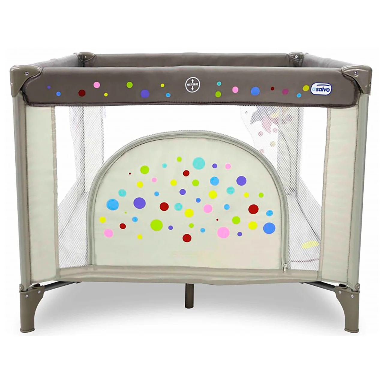 Parque cuadrado con diseño molinillo, color beige, 97x77x97cm