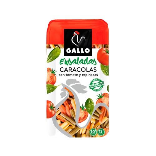Pasta caracolas con espinacas y tomate GALLO paquete  500 gr.