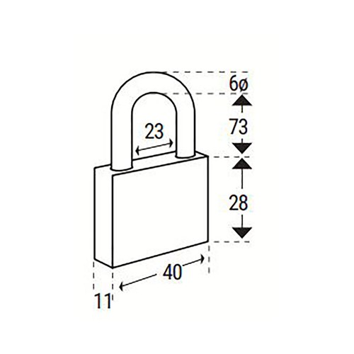 Candado arco de acero y cuerpo de latón, ARREGUI Standard 40.