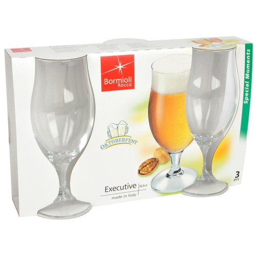 Pack de 3 copas de cerveza, 0,4 litros, Executive BORMIOLI.