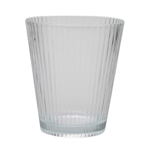 Vaso 30cl transparente, en relieve con rayas. ACTUEL