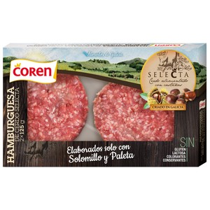 Imagen de COREN Selecta Hamburguesas de cerdo alimentado con castañas 2 x 125 g.