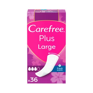 CAREFREE Salvaslips (protegeslips) extra largos y super absorbentes con fragancia ligera 36 uds.