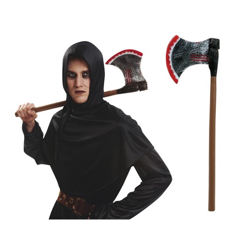 Hacha con sangre, complemento para disfraz de halloween,  62cm