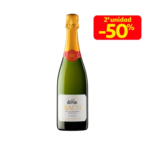 Cava brut con demoninación de origen Cava BACH Extrísimo botella de 75 cl.