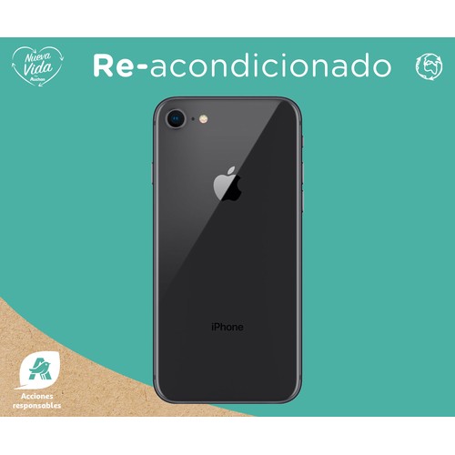 Smartphone 11,93cm (4,7") iPhone 8 gris espacial (REACONDICIONADO), Chip A11 Bionic, 256GB, 12Mpx, vídeo en 4K, iOS 11.