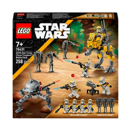 LEGO Start Wars 75431, Pack de Combate: Soldados Clon del 327 Cuerpo Estelar, 258 pcs +7 Años
