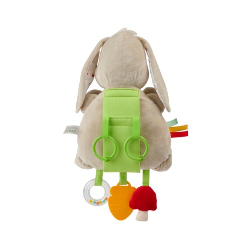 Peluche Leo el conejo, con Espejo y Actividades para bebé, desarrollo sensorial y cognitivo. Diferentes posicionamientos +0 Meses ONE, TWO FUN Baby