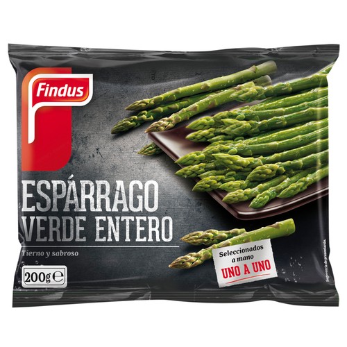 FINDUS Bolsa de espárragos verdes enteros FINDUS 200 g.