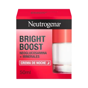 NEUTRÓGENA Bright boost Crema facial de noche, hidratante y regeneradora 50 ml.