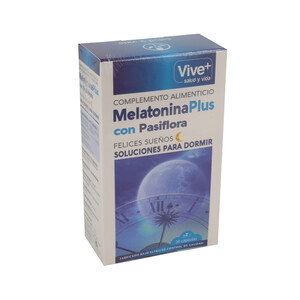 VIVE+ SALUD Y VIDA Melatoninaplus con pasiflora VIVIE + SALUD Y BELLEZA 30 càp. de 540 mg.