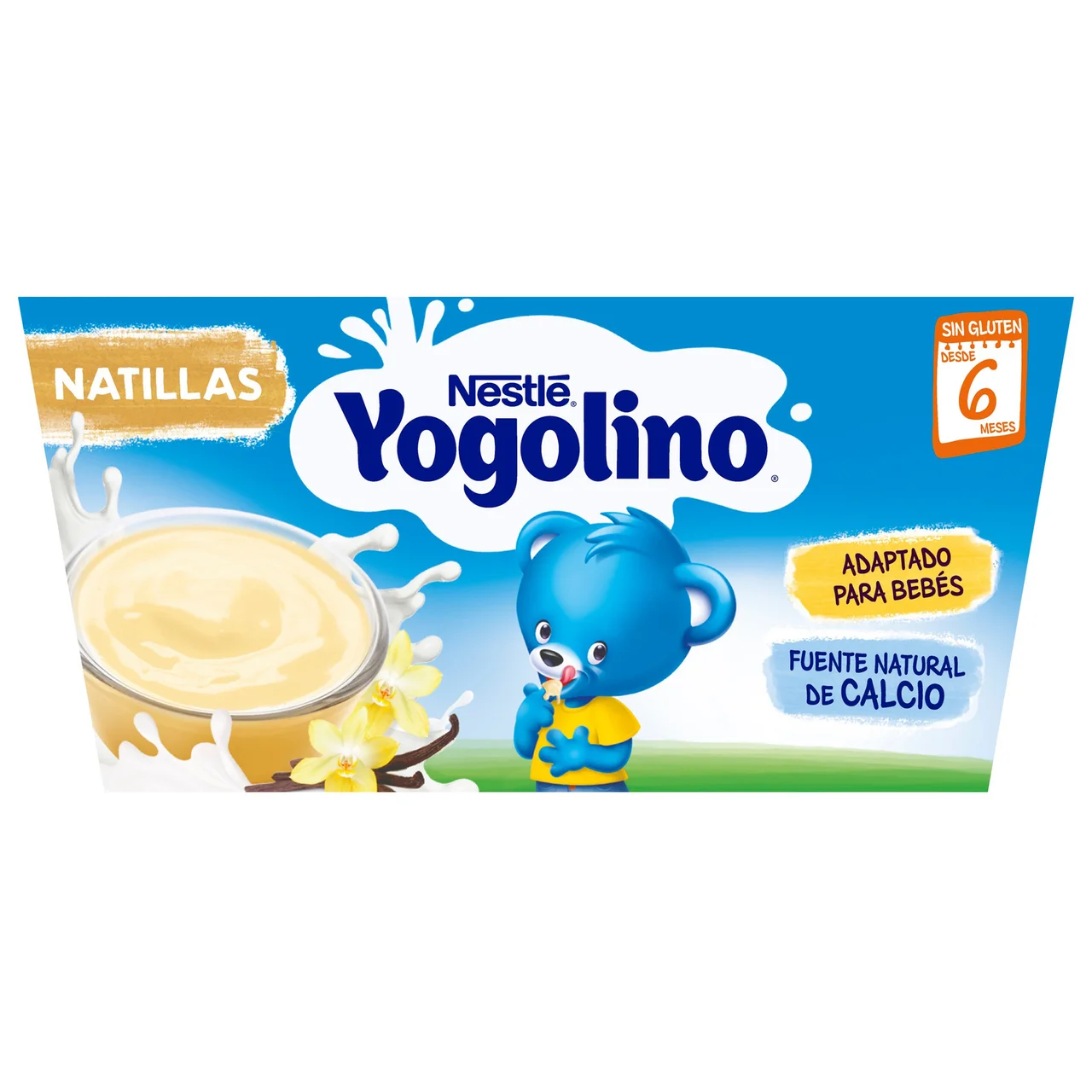 De Nestlé Natillas con sabor a vainilla, adaptadas para bebés a partir de 6 meses 4 x 100 g.