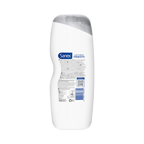 SANEX Gel de ducha o baño, para piel sensible, que ayuda calmarla SANEX Natural prebiotic sensitive 600 ml.