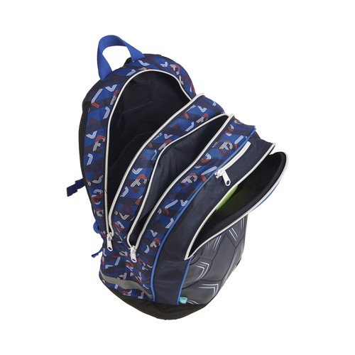 Mochila juvenil de 43cm, 2 compartimentos, color azul, ALCAMPO.