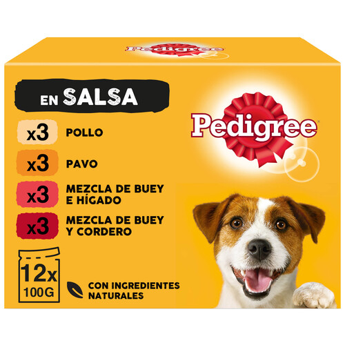 PEDIGREE Comida húmeda para perro PEDIGREE, pack 12 x 100 g.