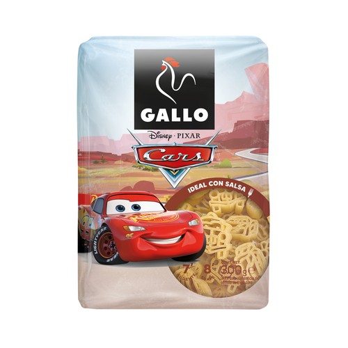 GALLO Disney Pasta infantil con forma de Cars 300 g.