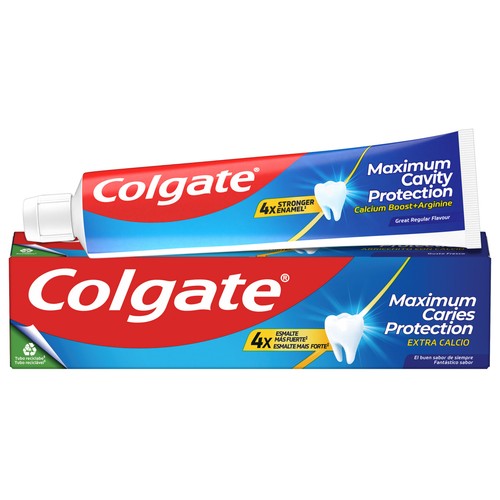 COLGATE Maximum protection Pasta de dientes con flúor, calcio, sabor tradicional 50 ml.