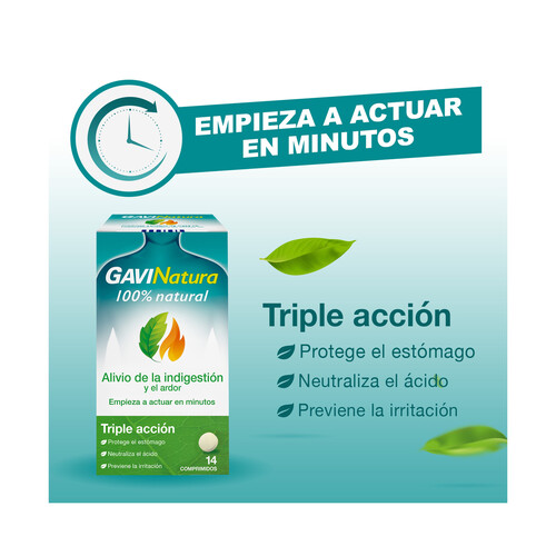 GAVINATURA Comprimidos naturales con triple acción, para el alivio de la indigestión y el ardor GAVINATURA 14 uds.