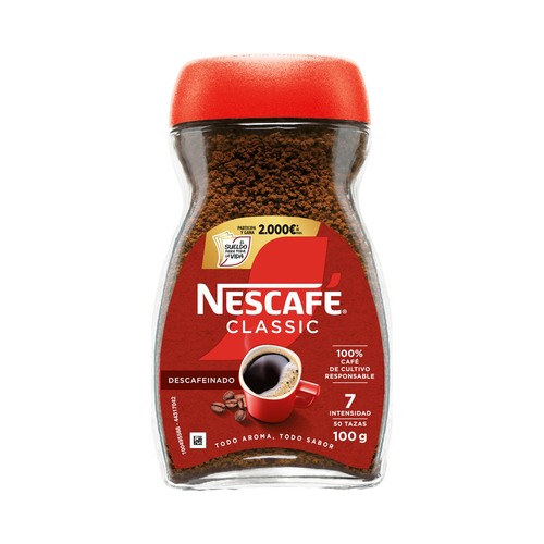 Café soluble descafeinado NESCAFÉ 100 g.