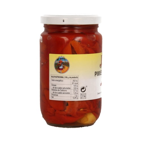J. VELA Pimientos del pico al ajillo, asados con leña 290 g.