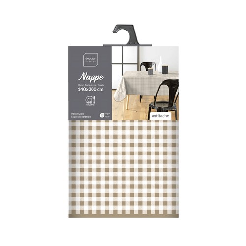 Mantel rectangular 140x200cm pvc estampado beige. U10