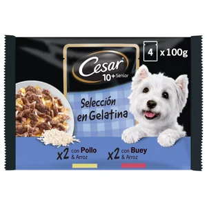 CESAR Comida para perros a base buey, pollo y arroz 4 uds. x 100 g.
