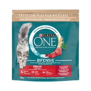 PURINA ONE Pienso para gatos adultos esterilizados a base de buey PURINA ONE 1,5 kg.