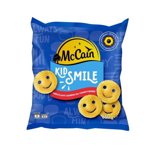 McCAIN Patatas prefritas ultracongeladas, con forma de caritas sonrientes Kid smile 650 g.