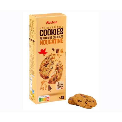 PRODUCTO ALCAMPO Les classiques Galletas (cookies) con pepitas de chocolate y trocitos de avellana 200 g.