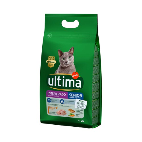 ULTIMA Pienso para gatos esterilizados senior a base de pollo y cebada ULTIMA AFFINITY bolsa 3 kg.