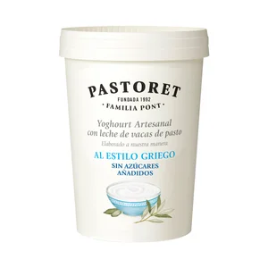 PASTORET Yogur natural estilo griego elaborado con leche de vacas de pasto 500 g.
