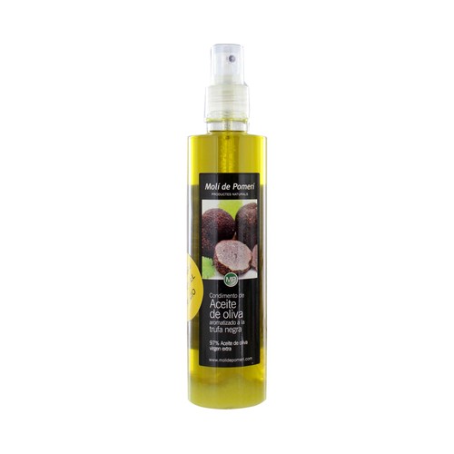 MOLÍ DE POMERÍ Aceite de oliva virgen extra en spray aromatizado a la trufa negra botella de 250 ml.