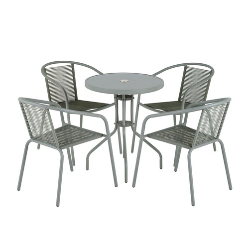 Mesa bistró redonda con cristal de 60x60 cm, GARDENSTAR