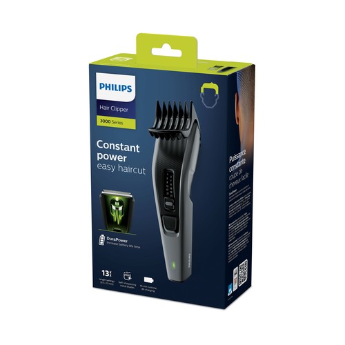 Cortapelos PHILIPS Hairclipper HC3525/15, uso con o sin cable, 13 longitudes, 2 peine-guía, autonomía hasta 45min..