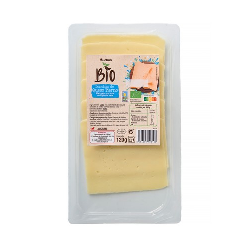 Queso madurado elaborado con leche ecológica pasteurizada de vaca ALCAMPO ECOLÓGICO 120 g.