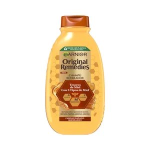 ORIGINAL REMEDIES de Garnier Champú reparador para cabellos dañados o quebradizos 400 ml.