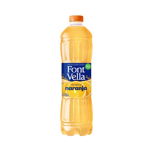 FONT VELLA Agua mineral con zumo de naranja botella de 1,15 l.