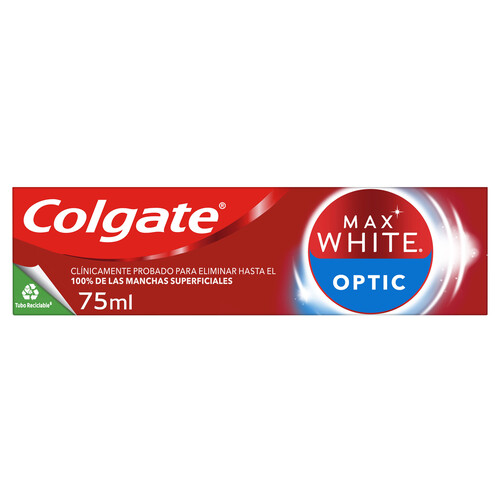 COLGATE Pasta de dientes con flúor y acción blanqueante instantánea COLGATE Max white optic 75 ml.