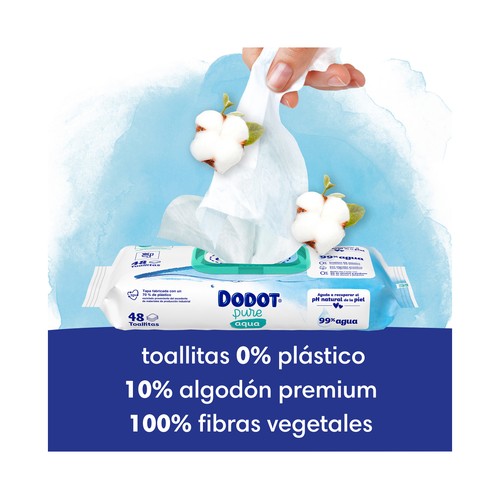 DODOT Aquapure Toallitas húmedas para bebé con un 99% de agua 9 x 48 uds.