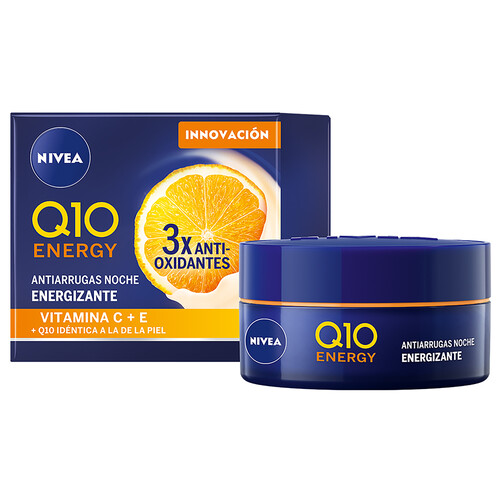 NIVEA Crema de noche con acción energizante y antiarrugas NIVEA Q10 Energy 50 ml.
