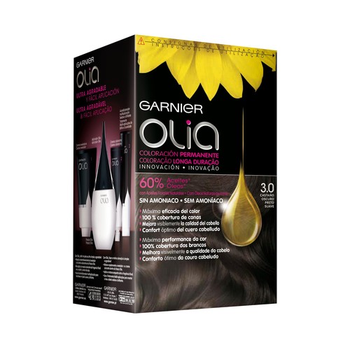 GARNIER Olia Tinte de pelo color castaño oscuro, tono 3.0.