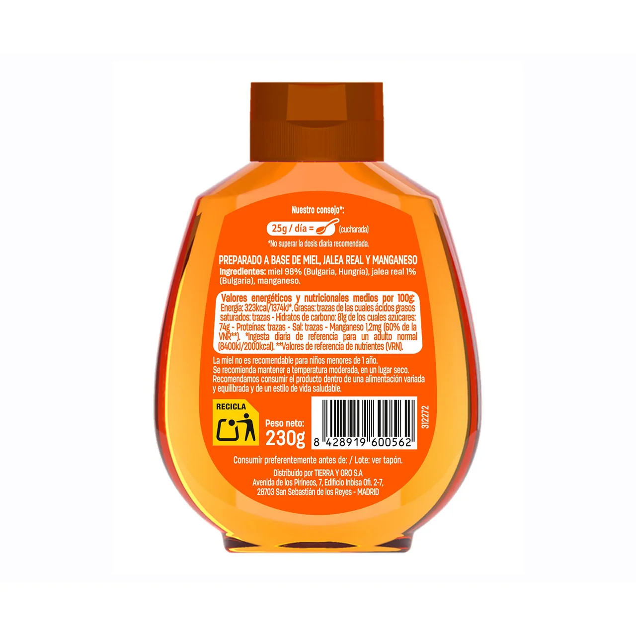 Miel con jalea real energía 230 gr.