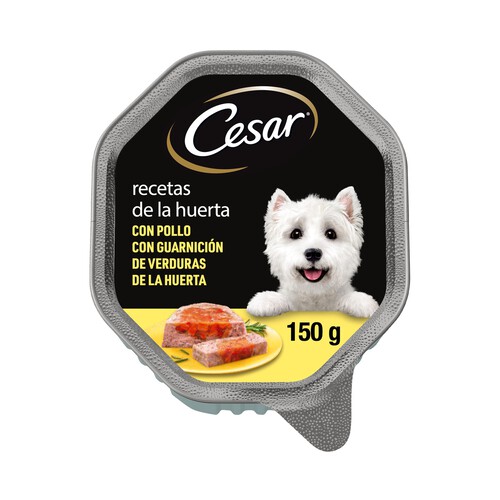 CESAR Comida para perro adulto a base de pollo y verduras CESAR 150 gr,