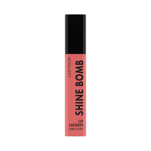 CATRICE Shine bomb tono 030 Sweet talker Barra de labios líquida brillante de larga duración y acabado nude.